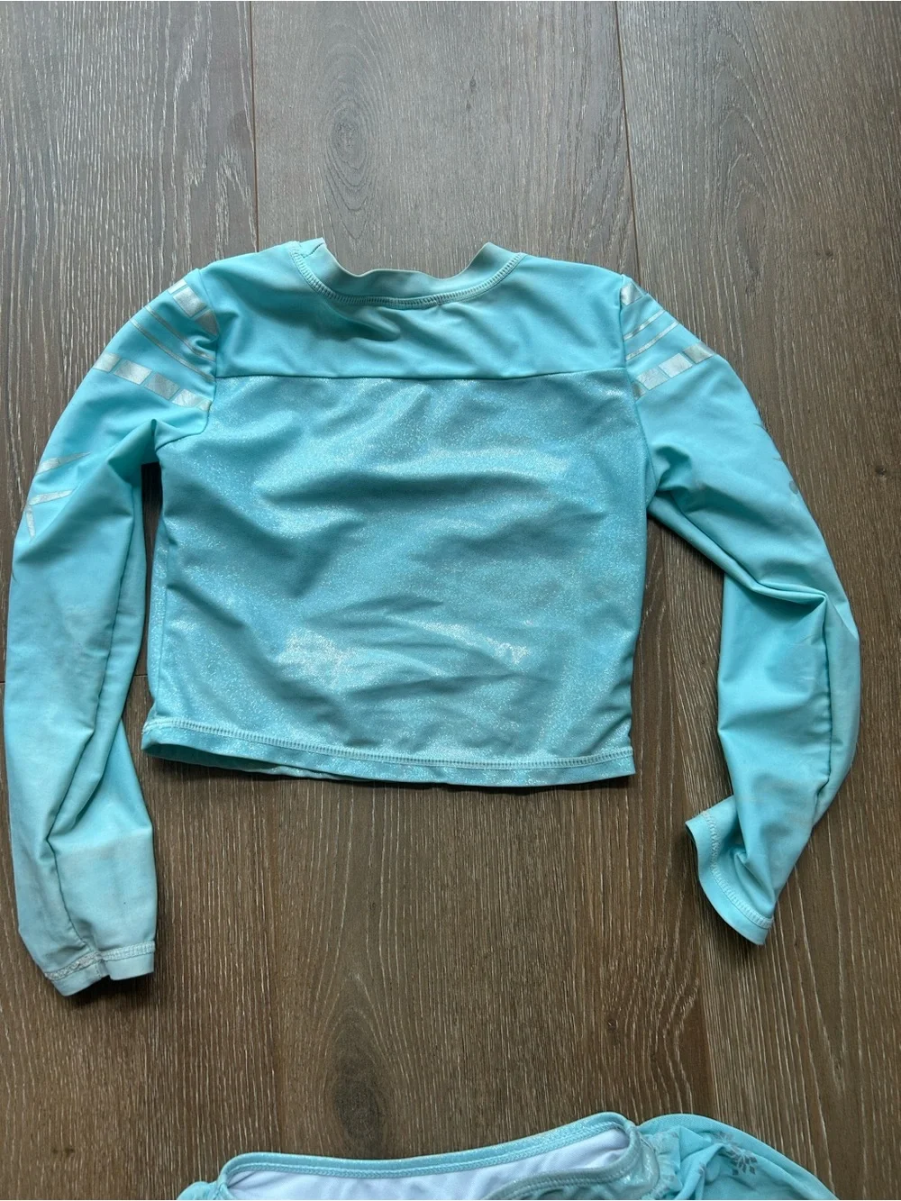 Disney Girls' Mint Aqua Long-Sleeve Rash Guard Swim Set